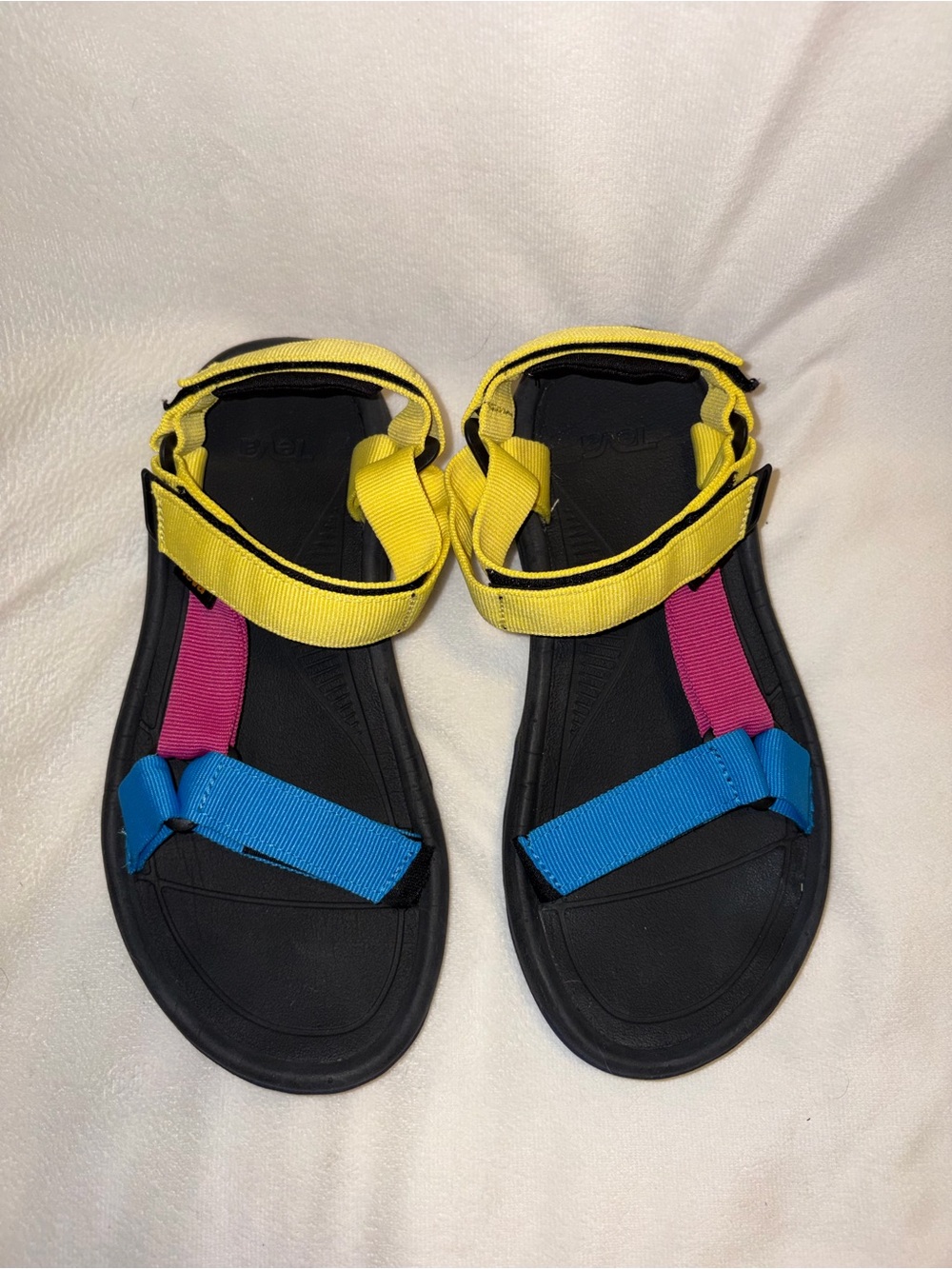 Teva multi color sandals blue pink yellow women size 7